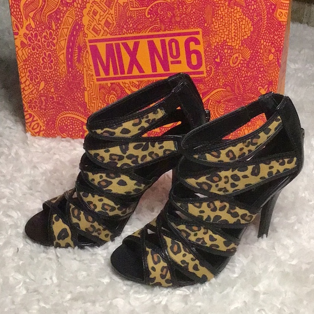 6.5 Mix No6 Leopard Strappy Heels